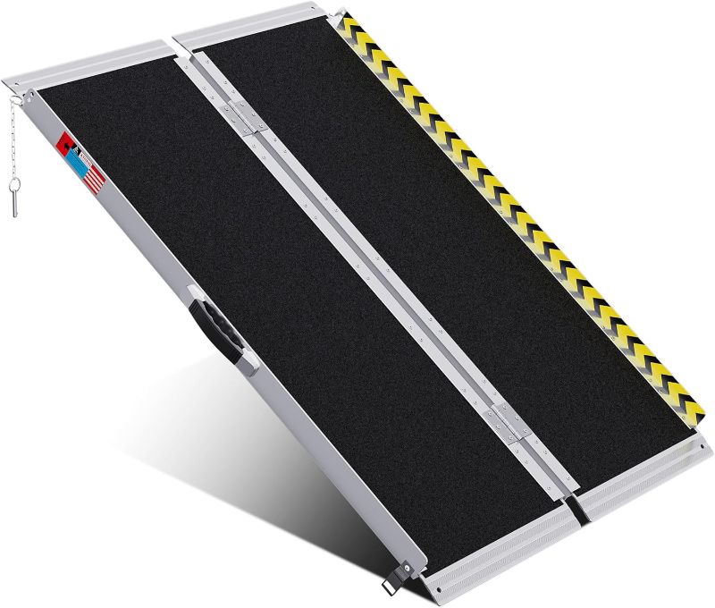 Photo 1 of 
Portable Wheelchair Ramp 4FT, Anti-Slip Aluminum Folding Portable Ramp, Wheelchair Ramps for Home, Weight Capacity Up to 600 LBS, with Transition Plates...