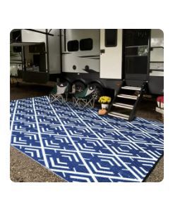 Photo 1 of HUGEAR 9'x12' Outdoor Plastic Rugs on Sale Clearance Straw Rugs Waterproof Camping Rugs, RV Rugs for outside, Deck Rug, Pool, Balcony Rugs