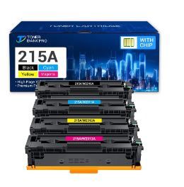 Photo 1 of 215A Toner Cartridge With chip 4-Pack Compatible for HP 215A W2310A for HP Color LaserJet Pro M182nw M183fw M182n M155a M155nw M182 M183 M155 Printer Ink (Black Cyan Magenta Yellow)