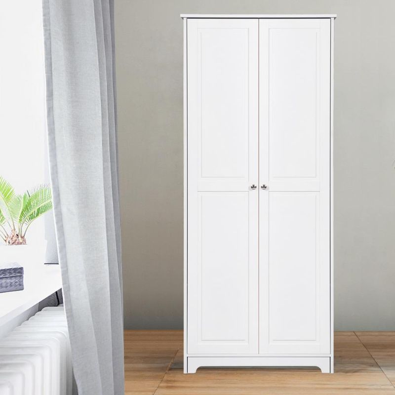 Photo 1 of Ktaxon 2-Door Armoire with 5 shelves, Kitchen Pantry Storage Cabinet Wardrobe, 72" White