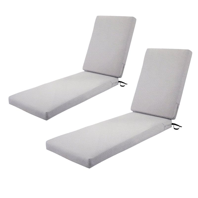 Photo 1 of 2-Pack Patio Chaise Lounge Cushion Water-Resistant Heavy Duty 3" Thickness high-density foam with Washable Cover
