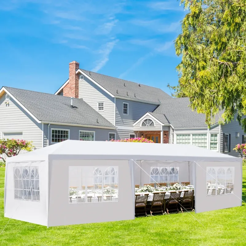 Photo 1 of Ktaxon 10' x 30' Canopy Party Outdoor Wedding Tent Gazebo 7 Walls Pavilion White

