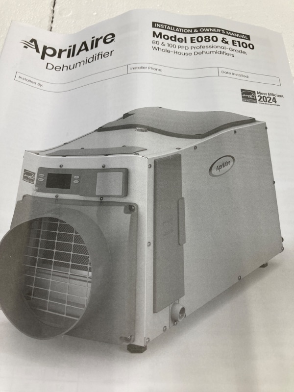 Photo 3 of AprilAire E080 Pro 80-Pint Whole-House Dehumidifier + Model 76 Wall Mount Dehumidifier Control, Commercial-Grade Whole-Home Dehumidifier for Basement, Crawlspace, or Whole House up to 4,400 sq. ft.