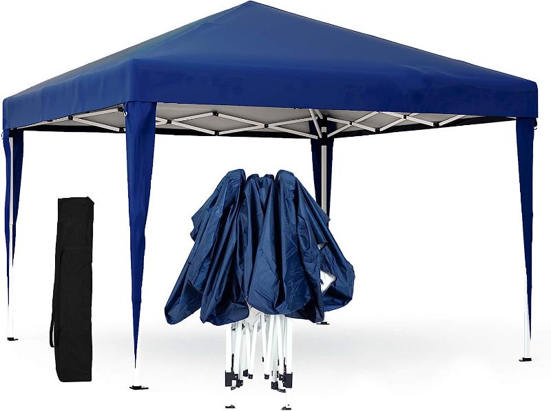 Photo 1 of ****see notee ****GVDV Canopy Tent, 10x10 ft Easy Pop up Outdoor Canopy Tent, Portable Straight Leg Gazebo Instant Canopy, Blue