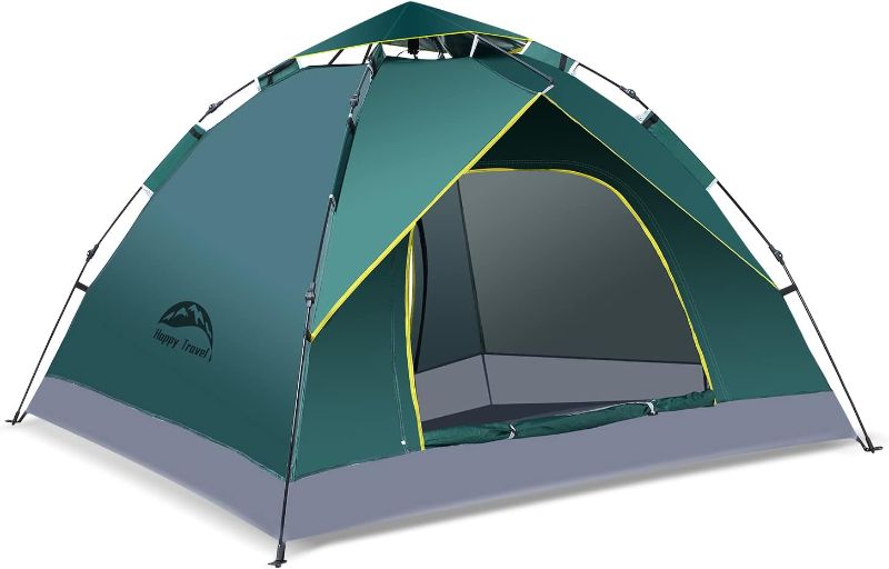 Photo 1 of 1/2/3/4 Person Camping Tent, Instant Easy Pop Up Tents for Camping,Automatic Waterproof Family Camping Tent, Easy Set Up Tent,Portable Windproof Dome Tent for Camping Hiking & Traveling