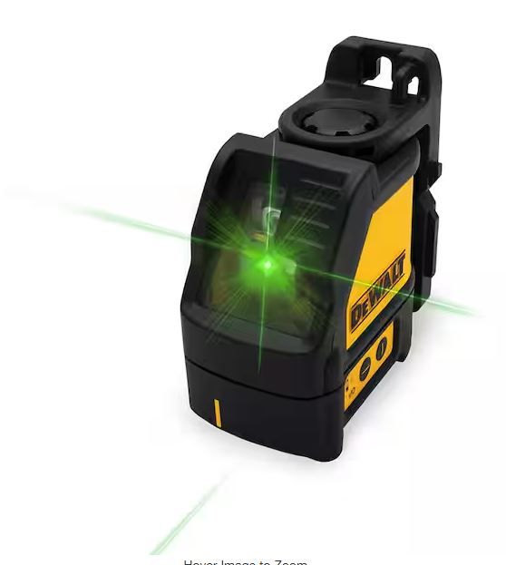 Photo 1 of 100 ft. Green Self-Leveling Cross Line Laser Level with (3) AA Batteries & Case