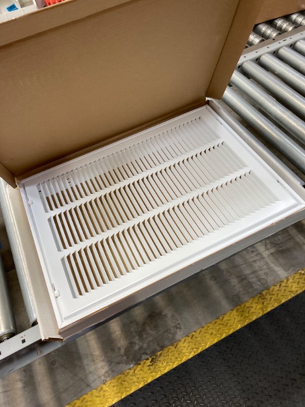 Photo 2 of 14 in. x 20 in. Steel Return Air Filter Grille in White