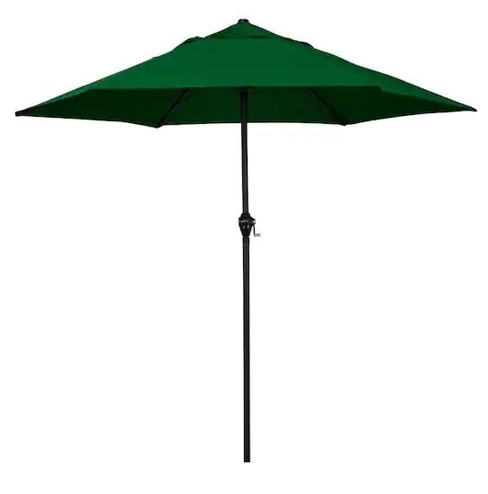 Photo 1 of 9 ft. Steel Market Push Tilt Patio Umbrella in Polyester Hunter Green