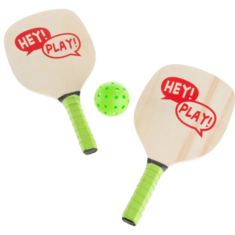 Photo 1 of Hey! Play! Solid Wood Paddle Ball with Carrying Case