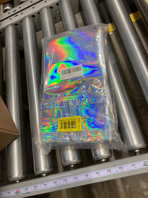 Photo 2 of 100PCS Smell Proof Mylar Bags Holographic Packaging Pouch Bag with Clear Window,6.3x9.4inch Resealable Ziplock Foil Pouch Bags for Food Storage, Candy, Jewelry, Electronics Storage (Transparent) 6.3x9.4inch Transparent