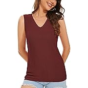 Photo 1 of Womens Tank Tops V Neck Sleeveless Summer Casual Solid Color Shirts Tops Blouse size m 