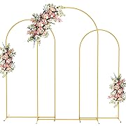 Photo 1 of Fomcet Metal Arch Backdrop Stand Set of 3 Gold Wedding Arch Stand 7.2FT & 6.6FT & 6FT Arched Backdrop Frame for Birthday Party Baby Shower Graduation Ceremony Decoration