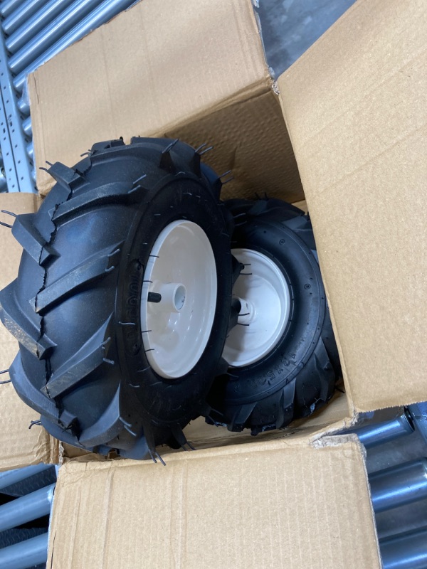 Photo 2 of 13x5.00-6" Tiller Tire and Wheel, 1" Axle Size, 3-1/8" Centered Hub, 13x5-6 Super Lug Tractor & Trencher Tire Replacement