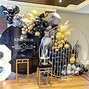 Photo 1 of 149pcs Chrome Black and Gold Balloon Garland Arch Kit, Marble Agate Latex Balloons for Graduation Party Baby Shower Wedding Anniversary Birthday Party Decorations