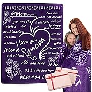 Photo 1 of Gifts for Mom from Daughter Son, I Love You Mom Blanket Birthday Gifts for Mothers Soft Cozy Warmer Fuzzy Bed Throw Blanket 50"x65"