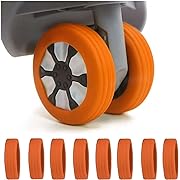 Photo 1 of 8 Pcs Luggage Compartment Wheel Protection Cover, Luggage Wheels Cover, Luggage Wheels Silent Protection Cover?orange?