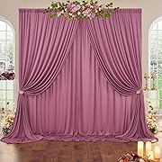 Photo 1 of 10 ft x 30 ft Wrinkle Free Dusty Pink Backdrop Curtain for Parties, Polyester Dusty Rose Backdrop Drapes 6 Panels 5x10ft for Baby Shower Photoshoot Engagement Wedding Birthday Photography Background