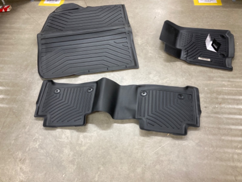 Photo 2 of OEDRO Floor Mats Compatible for 2015-2023 Ford F-150 SuperCrew Cab, Unique Black TPE All-Weather Guard, Includes 1st & 2nd Front Row and Rear Floor Liner Full Set