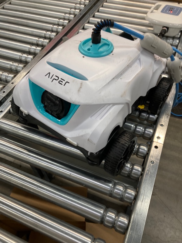 Photo 1 of AIPER Automatic Pool Cleaner, Robotic Pool Vacuum for Above Ground Pools with 33ft Swivel Floating Cable- Orca 800 Mate, White