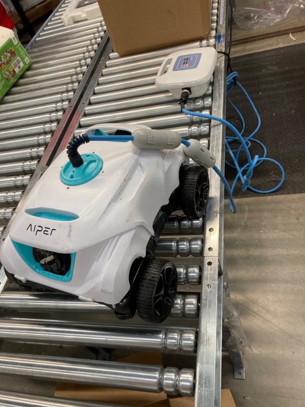 Photo 1 of AIPER Automatic Pool Cleaner, Robotic Pool Vacuum for Above Ground Pools with 33ft Swivel Floating Cable- Orca 800 Mate, White