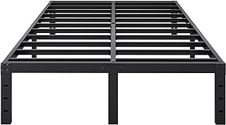 Photo 1 of 14 Inch Metal Bed Frame Queen Size No Box Spring Needed, Heavy Duty Platform Support Up to 3000 lbs, Easy Assembly, Noise Free, BlackI’m just 