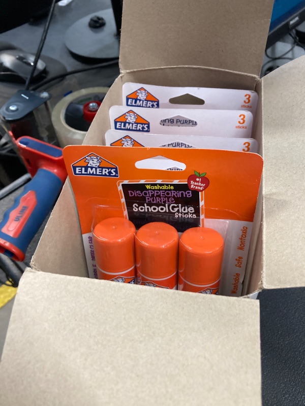Photo 1 of (6PACK) Elmer's Disappearing Purple School Glue Sticks, Washable, 22 Grams, 3 Count 3-count 3 Count