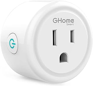 Photo 1 of (2PACK) GHome Smart Mini Plug, Wi-Fi Outlet Socket Compatible with Alexa and Google Home, Remote Control with Timer Function, No Hub Required, ETL FCC Listed (1 Pack), White