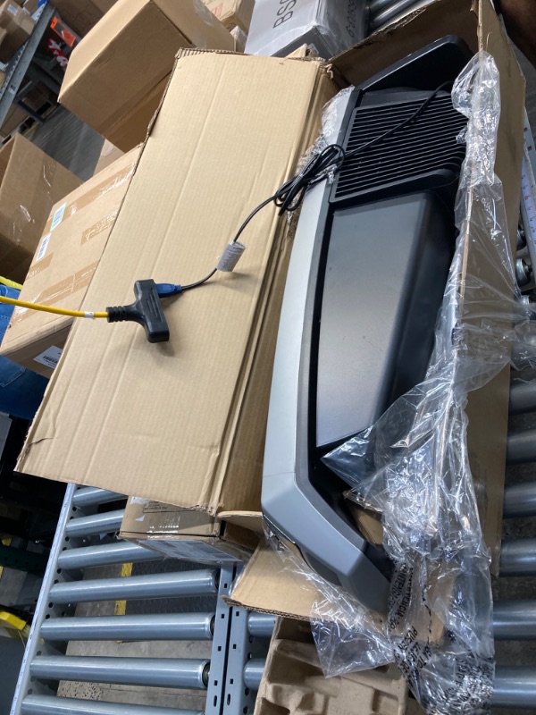 Photo 1 of does not turn on only for part  Oscillating High Velocity Tower Fan, Remote Control, Timer, 3 Powerful Speeds, for Garage, Basement and Gym, 35" Silver and Black, U35115, Large