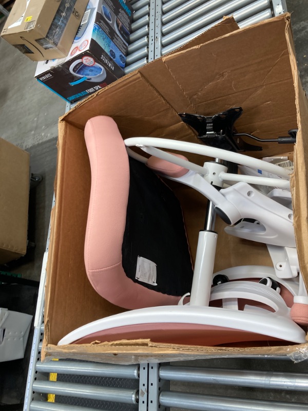 Photo 2 of ****MMISSING PARTS*** Misolant Tall Office Chair, Drafting Chair for Standing Desk, High Office Chair with Adjustable Lumbar Support, Flip-up Arm and Footrest Ring, Office Drafting Chair Pink