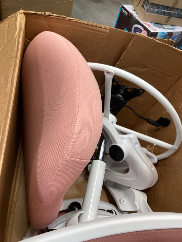 Photo 3 of ****MMISSING PARTS*** Misolant Tall Office Chair, Drafting Chair for Standing Desk, High Office Chair with Adjustable Lumbar Support, Flip-up Arm and Footrest Ring, Office Drafting Chair Pink