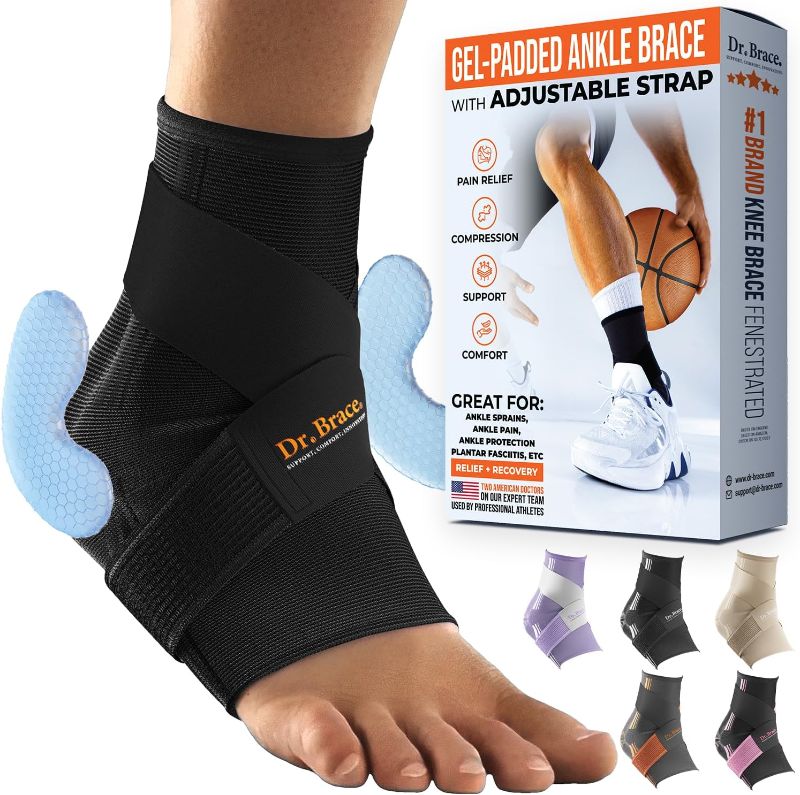 Photo 1 of 
DR. BRACE ELITE Ankle Brace with strap (Black, X-Large)