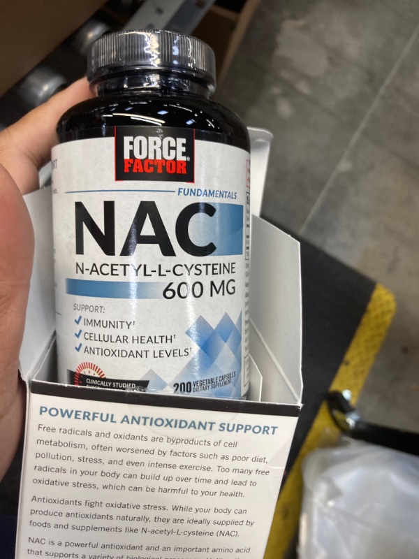 Photo 2 of FORCE FACTOR NAC Supplement N-Acetyl Cysteine 600 mg, Immune Support Supplement, 200 Vegetable Capsules exp 03/2025