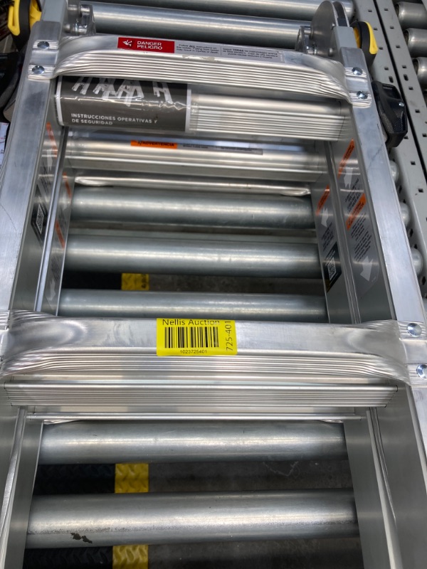 Photo 1 of 18 ft Reach MPXA Aluminum Multi-Position Ladder with Tool Hangers, 300 lbs Load Capacity
