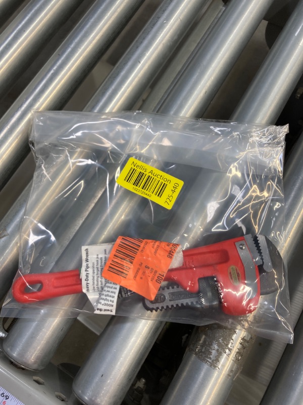 Photo 2 of 10 in. Straight Pipe Wrench for Heavy-Duty Plumbing, Sturdy Plumbing Pipe Tool with Self Cleaning Threads and Hook Jaws
