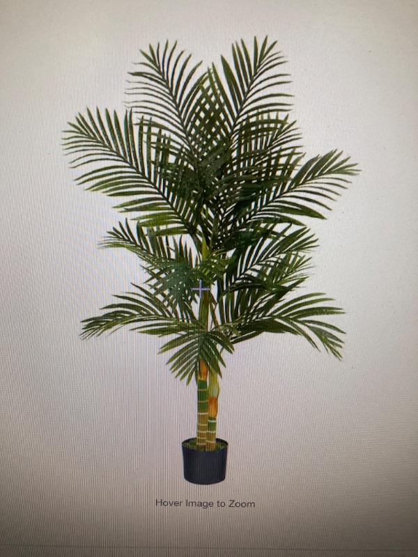 Photo 1 of 5 ft. Artificial Double Stalk Golden Cane Palm Tree