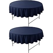 Photo 1 of 
3 Pack Round Table Cloth - 70 Inch - Linen Textured Tablecloth Wrinkle Free Washable Decorative Fabric Table Cover for Buffet Banquet Parties Event Holiday Dinner, Navy