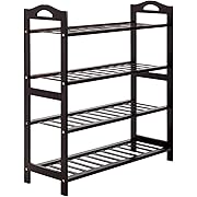 Photo 1 of 4 Tier Bamboo Shoe Rack Shoe Shelf Organizer Free Standing Stackable Shoe Shelf Entryway Shoe Organizer Unit Storage Rack Natural Shoe Hold Stand Storage Modern Wood Home Furniture (Ship from USA)