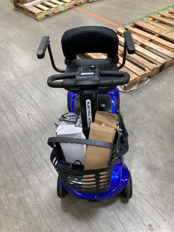 Photo 3 of Compact 4 Wheel Mobility Scooter with Display, Foldable Electric Scooter for Seniors and Adults, Heavy Duty Travel Model with Lights, Basket, and Long-Lasting Extended Battery