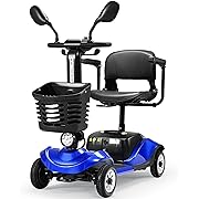 Photo 1 of Compact 4 Wheel Mobility Scooter with Display, Foldable Electric Scooter for Seniors and Adults, Heavy Duty Travel Model with Lights, Basket, and Long-Lasting Extended Battery