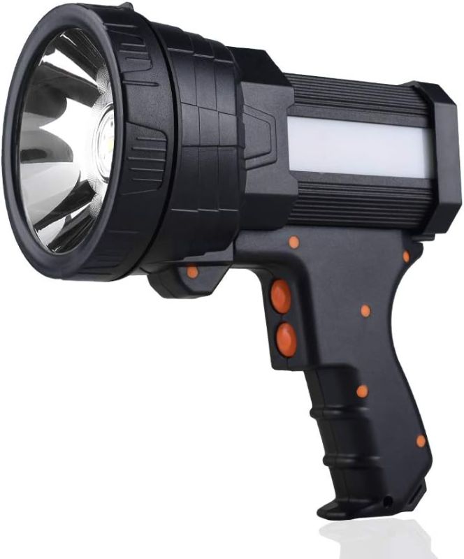 Photo 1 of Durapower Rechargeable Spotlight,  Lumens LED Spotlight Flashlight, IP44 Waterproof Handheld Spotlight for Indoor Outdoor Farm Camping Emergency 