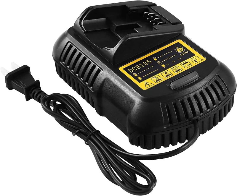 Photo 1 of     Munikind Battery Fast Charger for Dewalt 20V 12V Battery Lithium Ion DCB105 DCB201 DCB101 DCB115 DCB107 DCB203 DCB204 DCB206 DCB120 DCB127 Charger Replacement Compatible with Dewalt 12V 20V-Black
                       