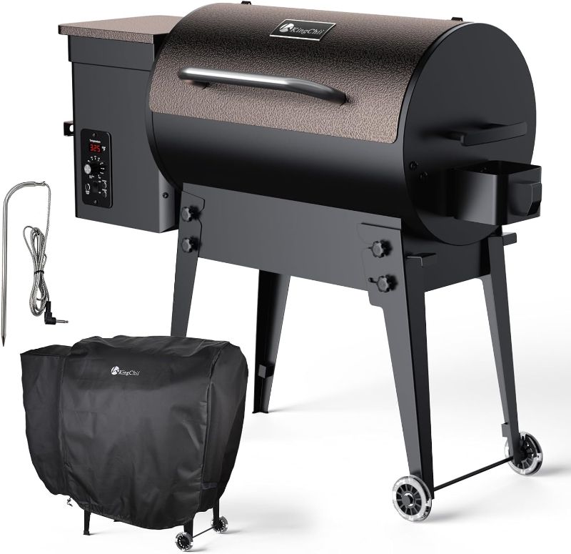 Photo 1 of ***(Missing Cooking Grates and Wheel Axle)***
KingChii Portable Electric Wood Pellet Grill & Smoker with Foldable Legs, 456 SQ.IN Grill Capacity, with PID Temperature Control (180-425°F) for Backyard Camping Bake and Roast, Black with Cover