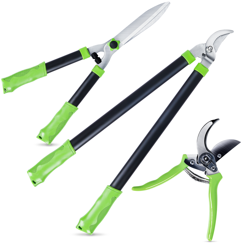 Photo 1 of SUNOYAR Loppers Hedge Clippers & Pruners Set, 3PCS Garden Tools, Heavy Duty Tree & Shrub Care Kit for Lawn Garden Yard, Ideal for Indoor Outdoor Gardening
