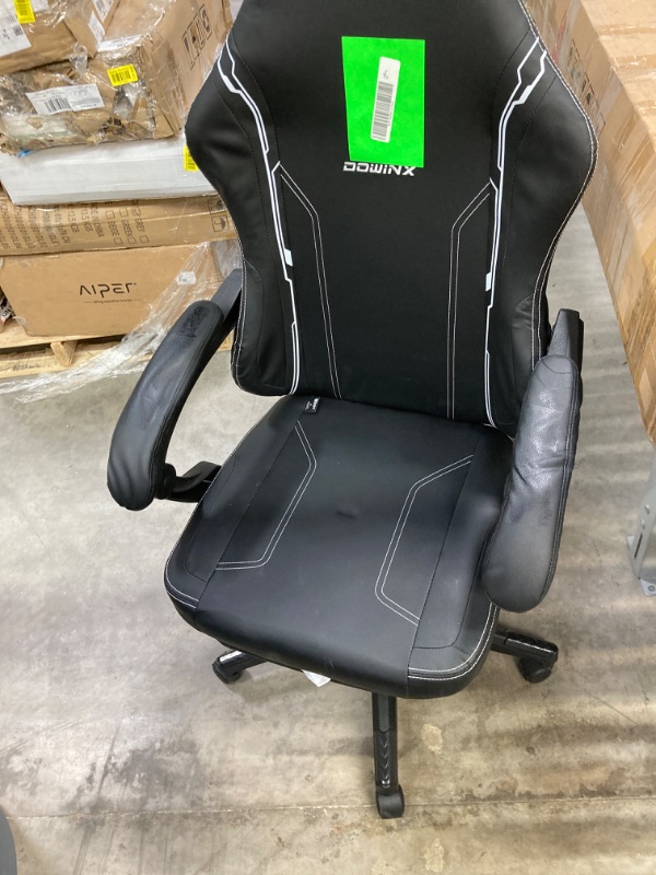 Photo 2 of *MISSING ITEMS*Dowinx Gaming Chair with Pocket Spring Cushion for Adults, Ergonomic Computer Chair with Footrest and Massage Lumbar Support for Office, Gaming, 300LBS, Black
