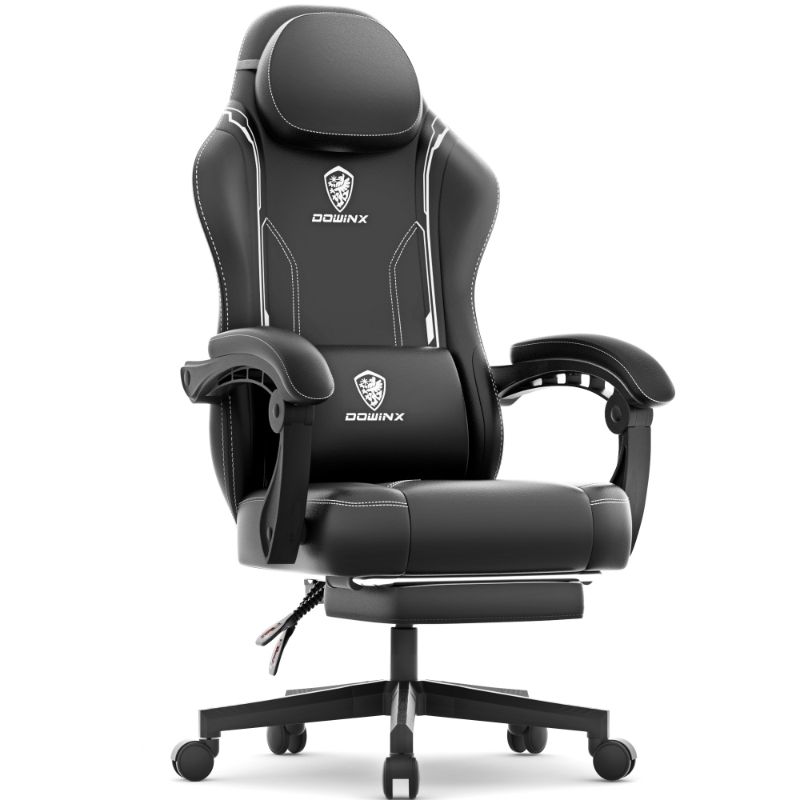 Photo 1 of *MISSING ITEMS*Dowinx Gaming Chair with Pocket Spring Cushion for Adults, Ergonomic Computer Chair with Footrest and Massage Lumbar Support for Office, Gaming, 300LBS, Black
