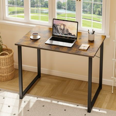 Photo 1 of 32 Inch Small Computer Desk for Small Space Modern Simple Style Desk for Living Room/Bedroom/Home Office Sturdy Student Writing Desk Gift for Kid