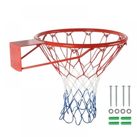 Photo 1 of 18 Stainless Steel Basketball Rim with Free All Weather Net Breakaway Basketball Rim Heavy Basketball Net Replace Basketball Ring Fit Most Size Back