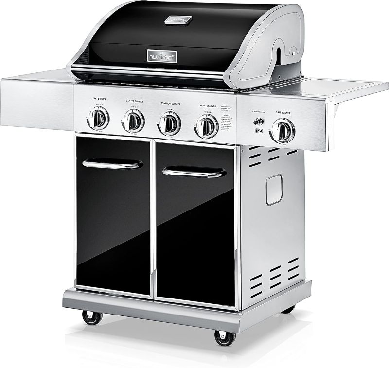 Photo 1 of 4 Main Burner with 1 Side Burner - Heavy-Duty 5-Burner Propane Gas Grill - Stainless Steel Grill,  52,000 BTU Grilling Capacity, Electronic Ignition
