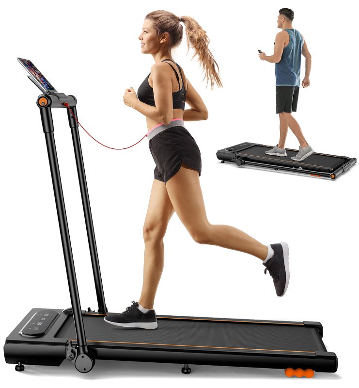 Photo 1 of 2 in 1 Walking Pad,Under Desk Treadmill for Home/Office,Neche Folding Treadmill 2.5HP with Remote and LCD Display,0.6-7.6mph
