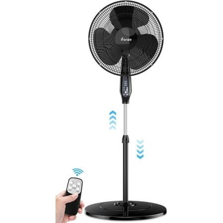 Photo 1 of 16 Pedestal Fan with Remote IFanze 3-Speed Height Adjustment Standing Fan 8H Timer Oscillating Cooling Fan for Bedroom Home Office(Black)
